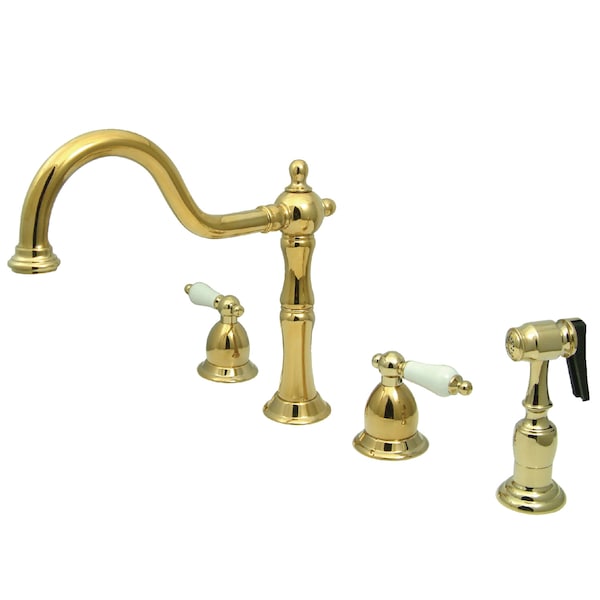 Widespread Kitchen Faucet, Polished Brass